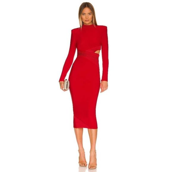 Zhivago Red Midi Dress - Picture 1 of 10